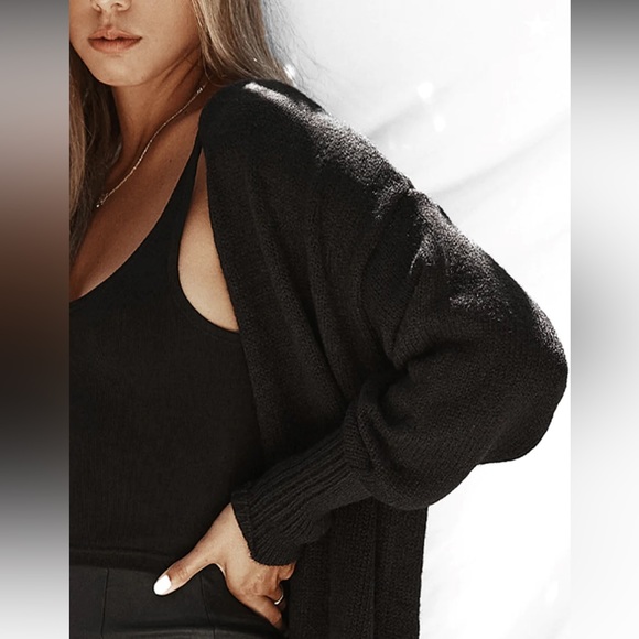 NWT All Things Golden the signature cardigan duster black - Picture 7 of 10